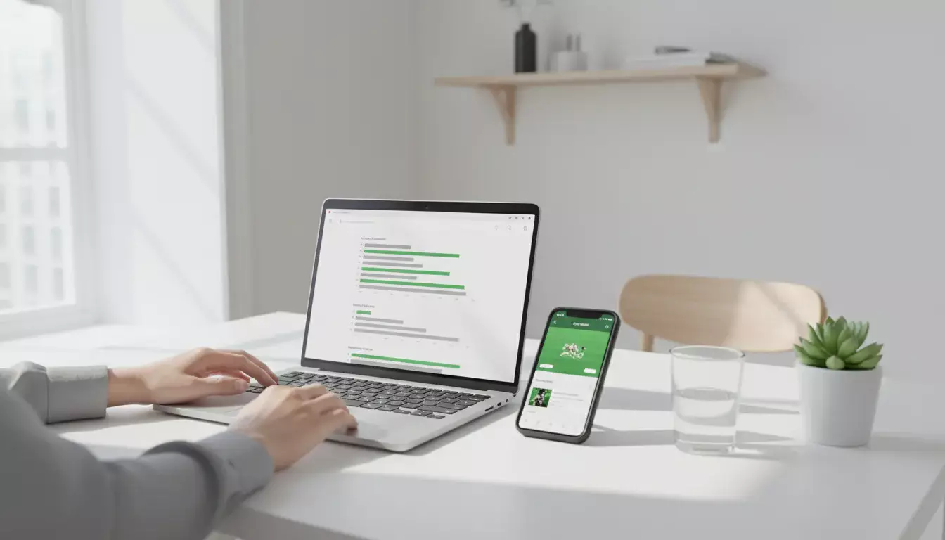 Confronto tra bookmaker calcio italiani su schermi laptop e smartphone