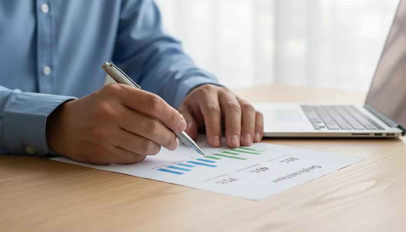 Payout scommesse calcio: persona che analizza quote e percentuali su un documento