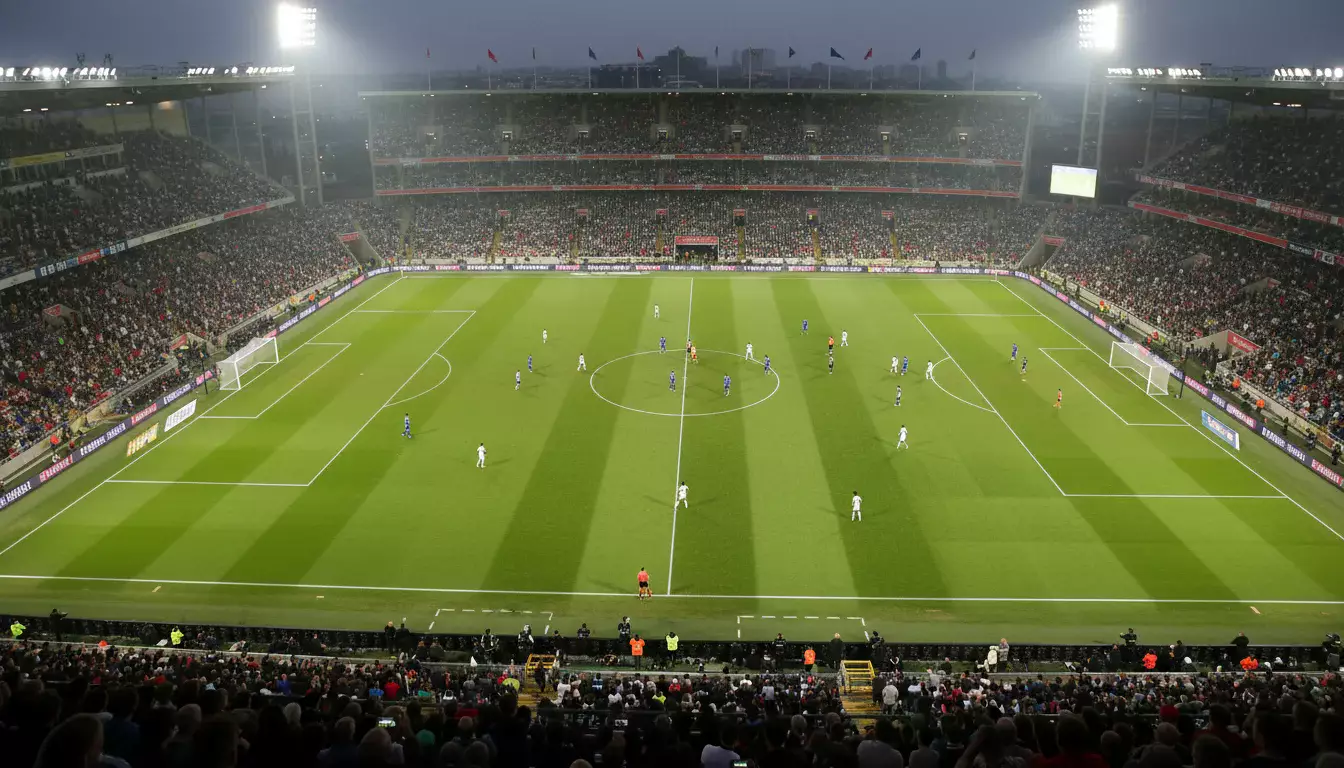 Tifosi allo stadio di calcio che seguono una partita di Serie A dalle tribune